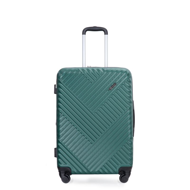 Expandable 3 Piece Luggage Sets PC Lightweight Suitcase with Two Hooks, Spinner Wheels, TSA Lock, (20/24/28), Green